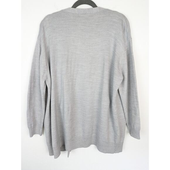 Moussy Cardigan Sweater Knit Minimalist Neutral Oversized Boho Gray Size OS - Picture 4 of 12